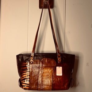 Elegant Brown and Black Tote Bag